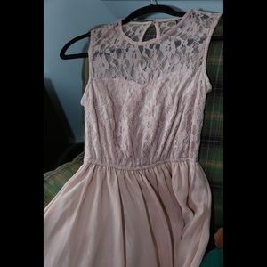 H&M Pale Pink lace & pleated dress